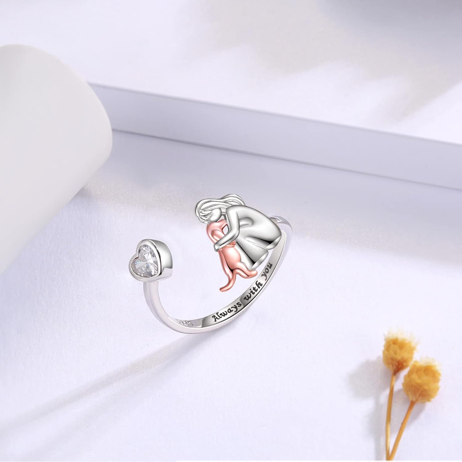 Anne™ - Anillo con Icono de Perro (Rosa)