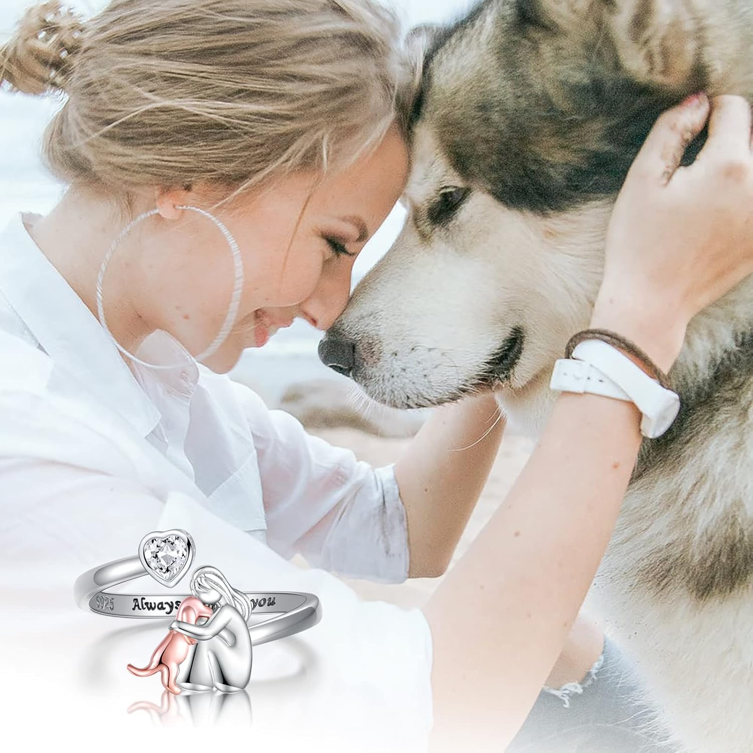 Anne™ - Anillo con Icono de Perro (Rosa)