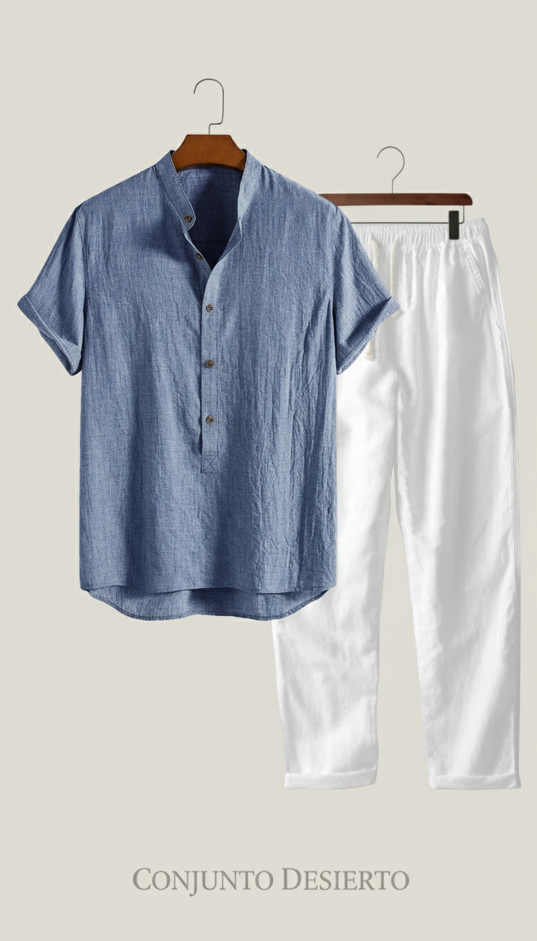 Desierto Set | Conjunto fluido de camisa y pantalón en mezcla premium de lino