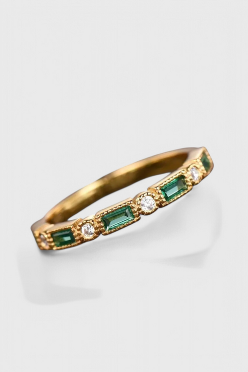 Anillo con Zirconia Verde Vintage