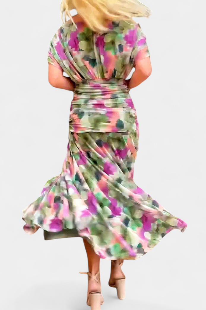 Alondra Vestido Largo Fantasía y Escote en V