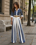 Valentina - Conjunto elegante de rayas sofisticado