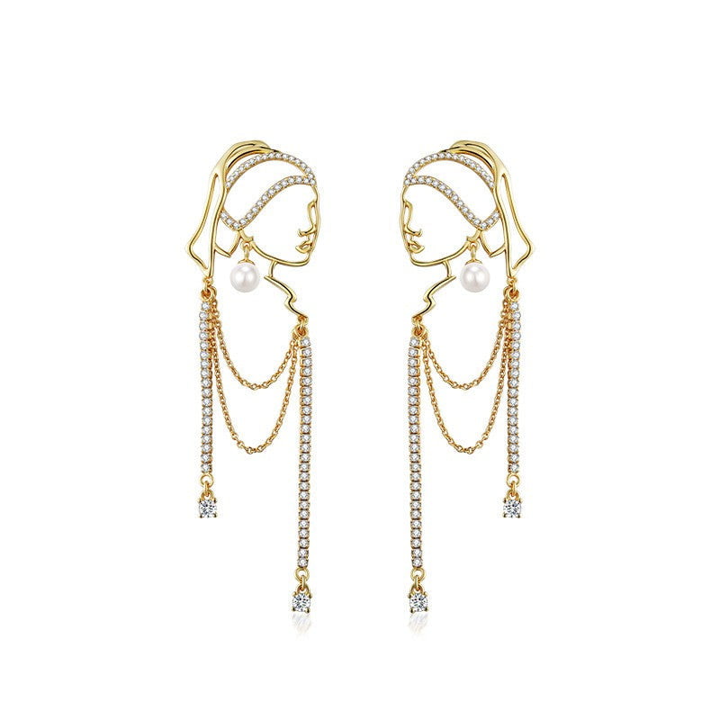 Verona™ | Pendientes elegantes con perla y caída fina