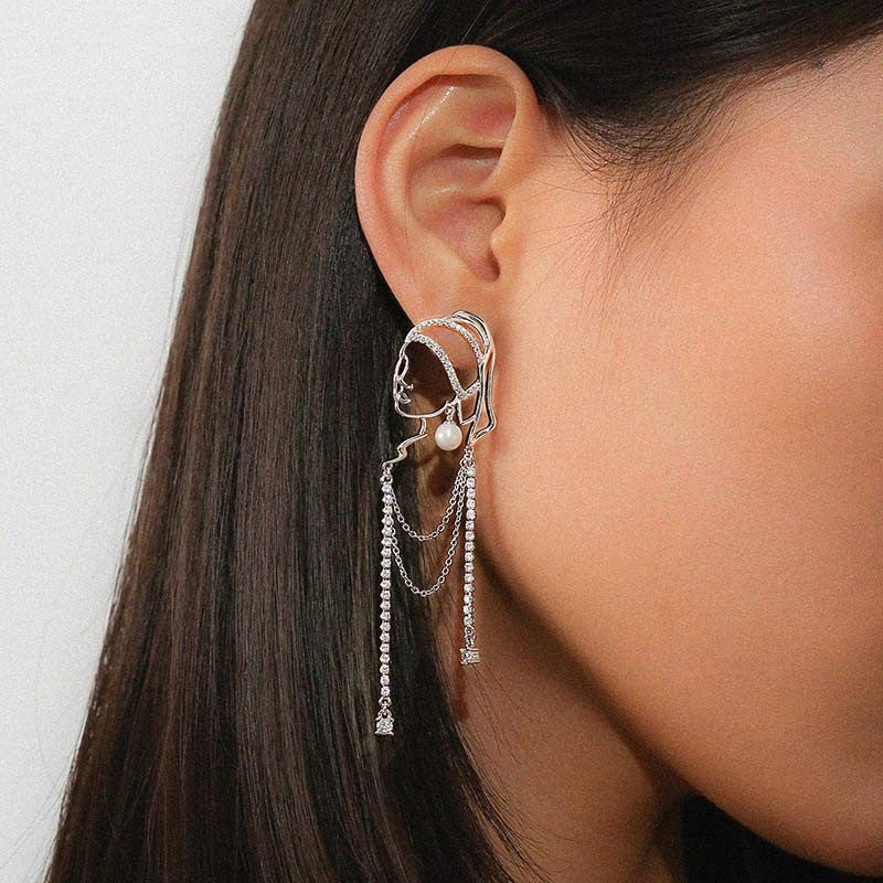 Verona™ | Pendientes elegantes con perla y caída fina