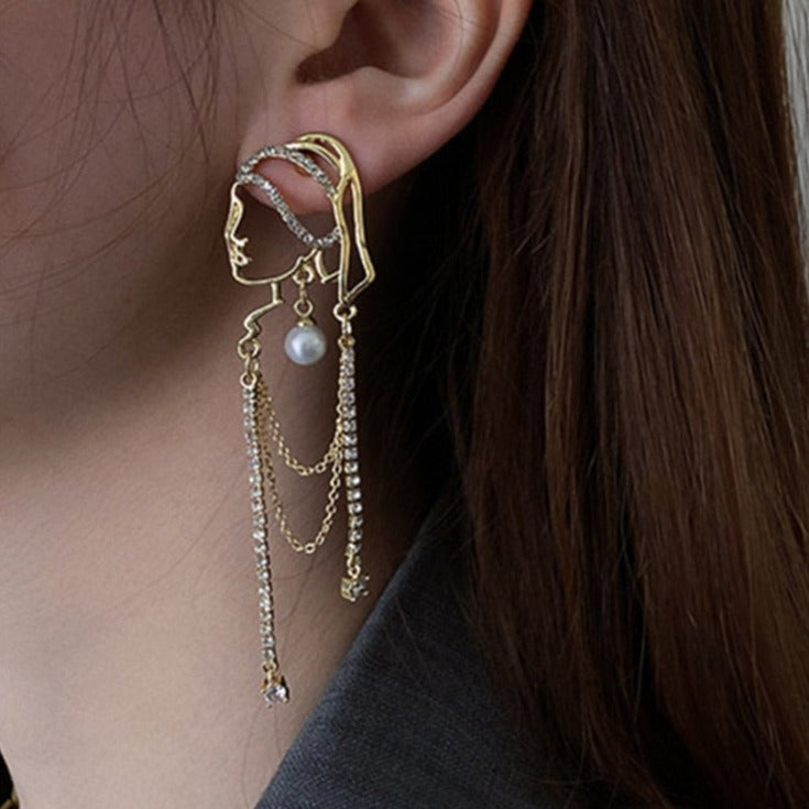 Verona™ | Pendientes elegantes con perla y caída fina